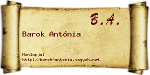 Barok Antónia névjegykártya